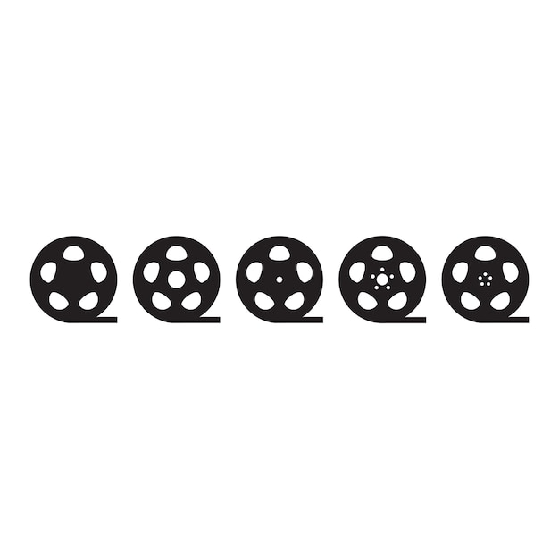 icono de carrete de película en diseño plano de moda