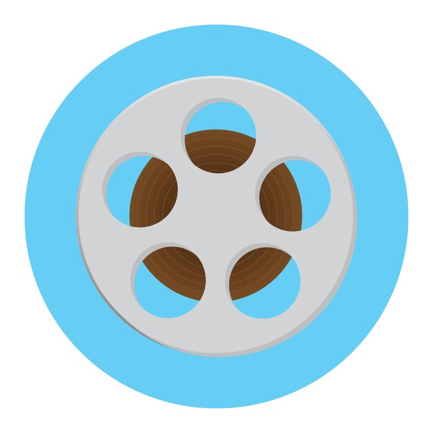 Icono de carrete de película Tira de película y rollo de película y vector de carrete de película para cine Ilustración de diseño plano vectorial