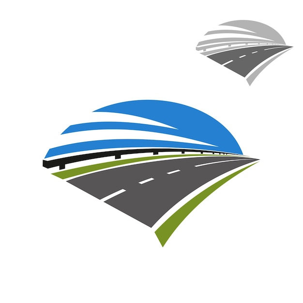 Icono de la carretera de la autopista bajo un cielo azul