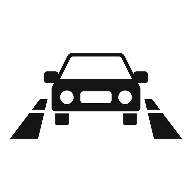 Icono de carretera de coche vector simple Servicio de vehículo Reparación de automóviles