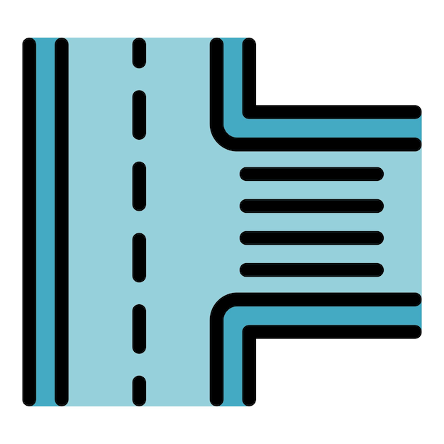 Icono de la carretera Contorno del icono del vector de la carretera Color plano aislado