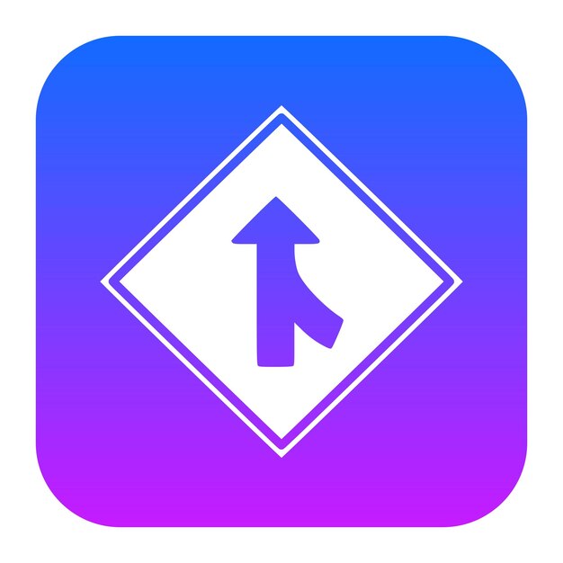 Icono de la carretera convergente