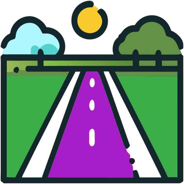 icono de la carretera línea rota