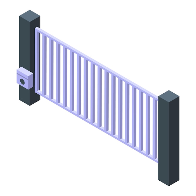 Icono de carretera de puerta automática Isométrica de icono de vector de carretera de puerta automática para diseño web aislado sobre fondo blanco