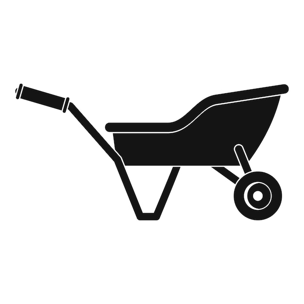 Icono de carretilla de jardín Ilustración simple del ícono vectorial de carretillas de jardín para el diseño web aislado en fondo blanco
