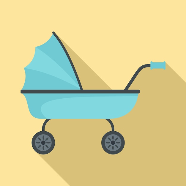 Icono de carrito para bebés Ilustración plana del ícono vectorial de carrito de bebés para diseño web