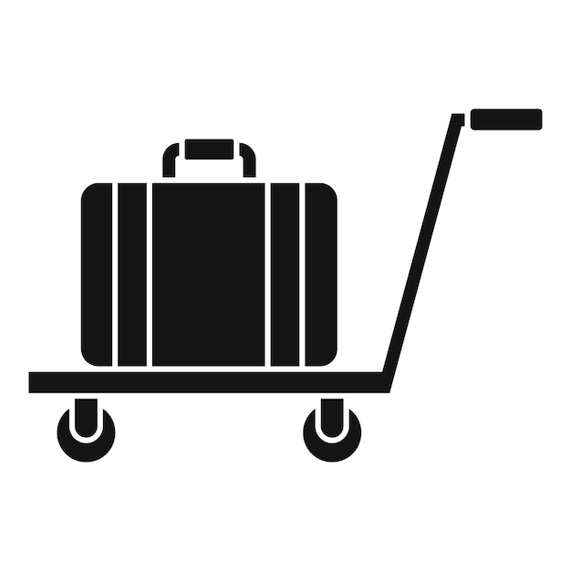 Icono de carrito de bolsa de servicio de habitaciones Ilustración simple del icono de vector de carrito de bolsa de servicio de habitaciones para diseño web aislado sobre fondo blanco