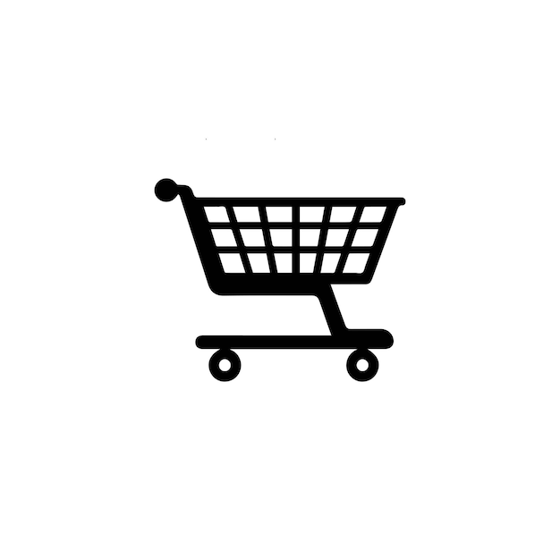 El icono del carrito de compras aislado en un fondo blanco Ilustración vectorial del carro de compras