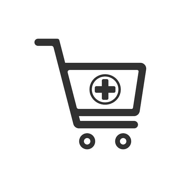 Icono de carrito de compras aislado sobre fondo blanco Ilustración vectorial