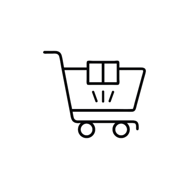 Icono de carrito de compras para el comercio electrónico y el comercio minorista en línea