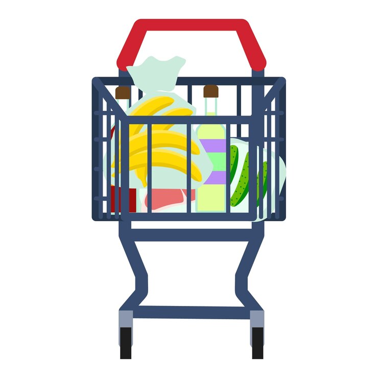 Vector icono de carrito de compras completo ilustración plana del ícono vectorial de carrito de compras completo para el diseño web