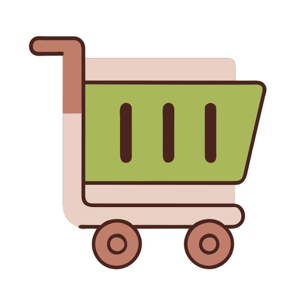 icono del carrito de compras con contorno de colores
