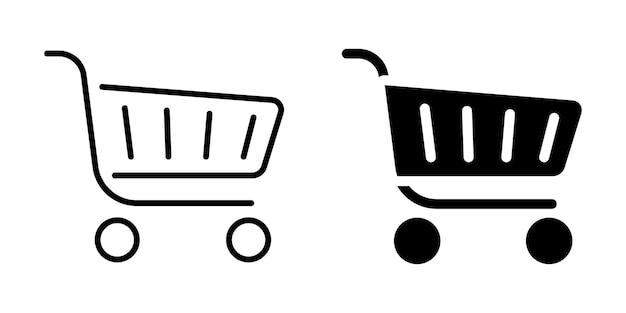 Icono del carrito de compras Estilo lineal y silueta