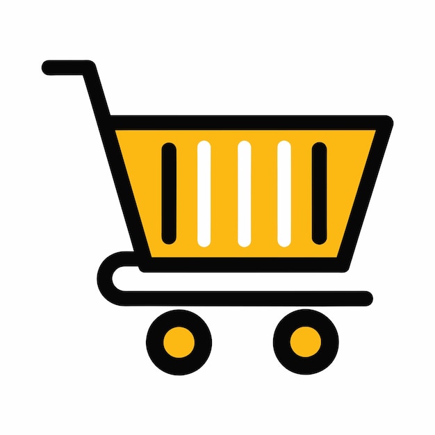 El icono del carrito de compras con fondo blanco sólido 12