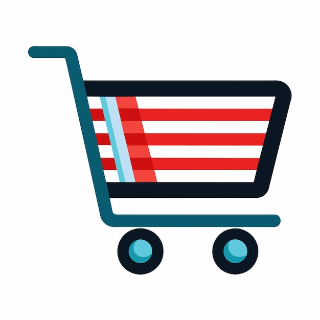 El icono del carrito de compras en fondo blanco sólido 23