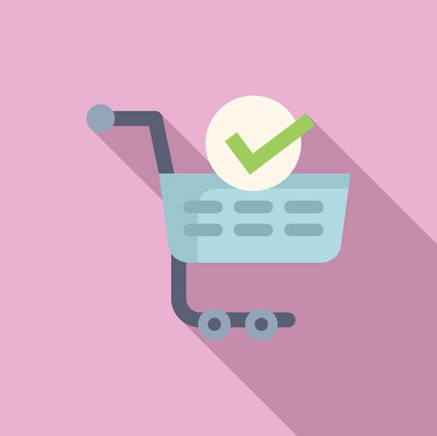 El icono del carrito de compras en línea es un vector plano.