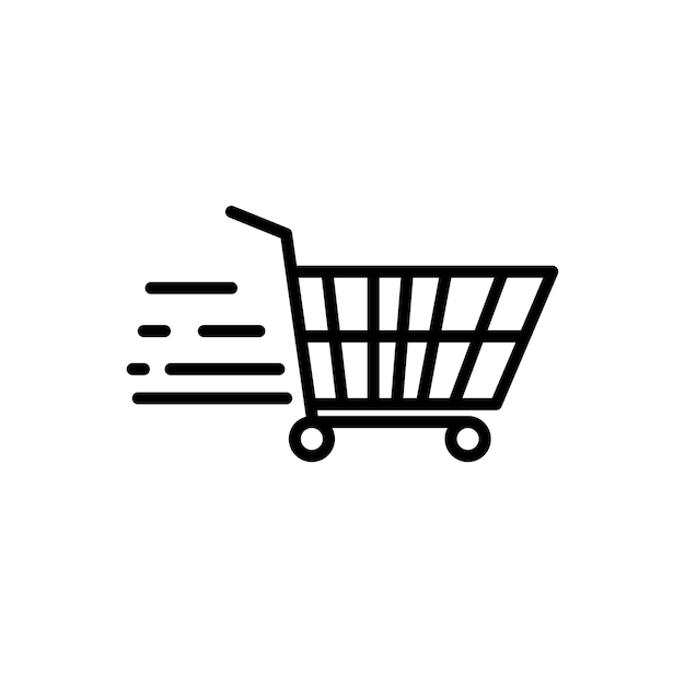 Icono de carrito de compras plantilla de diseño gráfico plano carro símbolo tienda signo vector ilustración