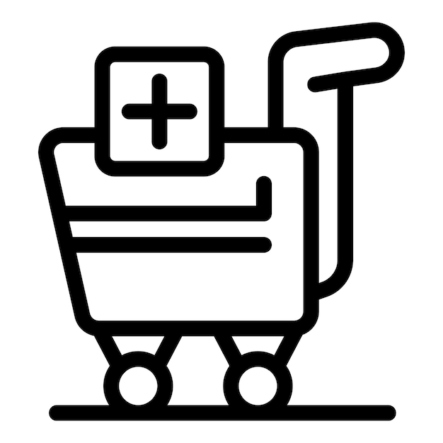 Icono del carrito de compras que representa la adición de artículos de atención médica a la compra en línea