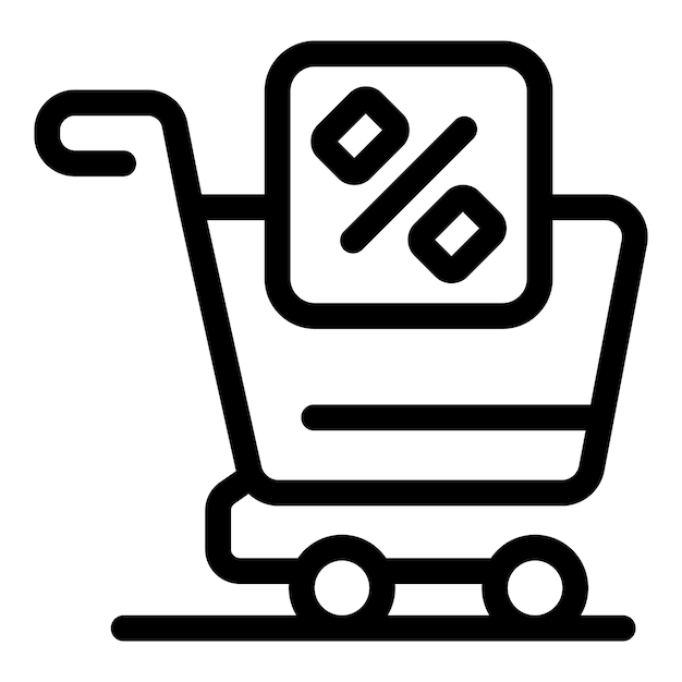 Icono del carrito de compras que representa compras y ventas con descuento