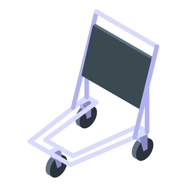 Icono de carrito de compras vector isométrico Viaje al aeropuerto Diseño de hotel