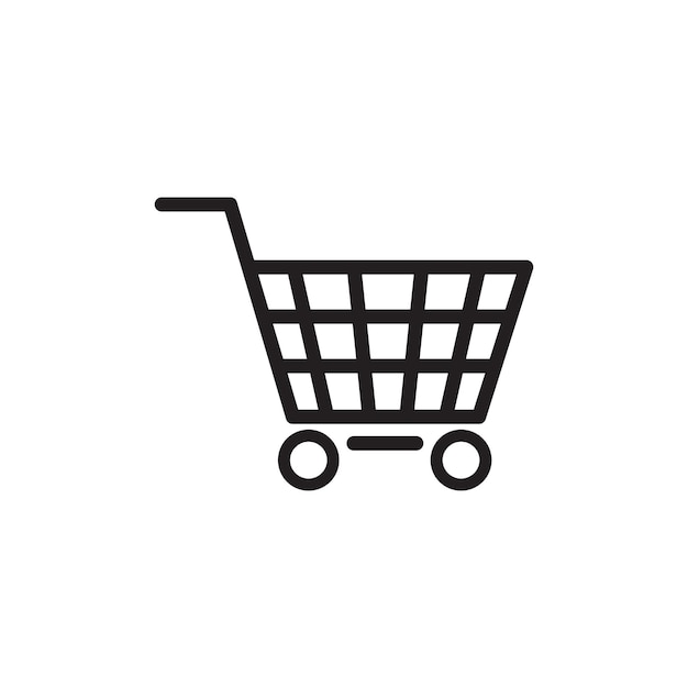 icono de carrito de compras vectorial negro