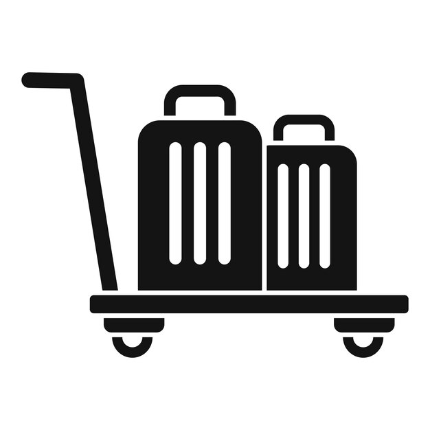 Icono del carrito de equipaje del aeropuerto vector simple Entrega de apoyo