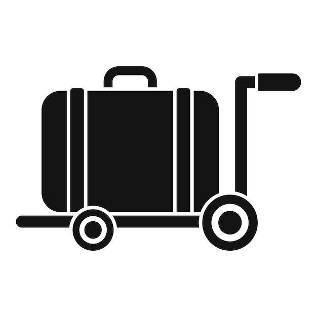 Icono del carrito de equipaje que representa los viajes y el transporte