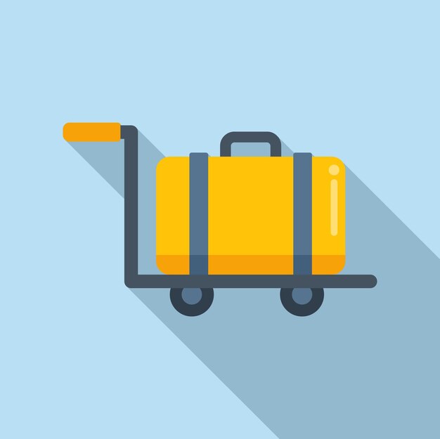 Icono de carrito de equipaje vector plano Traslado al aeropuerto Viaje en avión