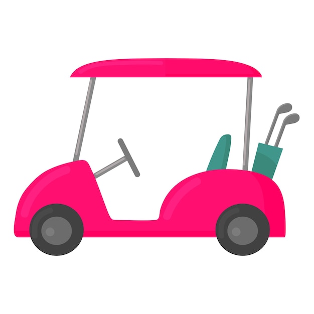 Vector el icono del carrito de golf, el clipart, el avatar, el logotipo, la ilustración vectorial aislada.