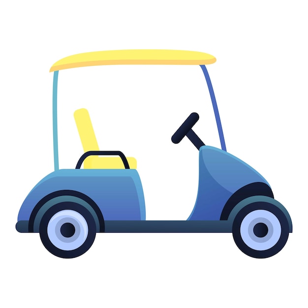 Icono de carrito de golf pequeño Caricatura de icono de vector de carrito de golf pequeño para diseño web aislado sobre fondo blanco