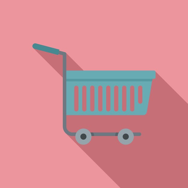 Icono de carrito de mercado de tienda Ilustración plana del icono de vector de carrito de mercado de tienda para diseño web