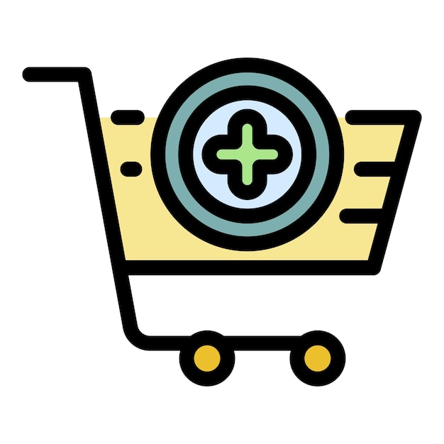 El icono del carrito de la tienda del carrito del carrito el icono vectorial del carrito ductal el color plano aislado
