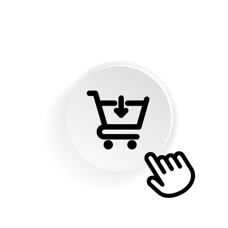 Vector icono de carro de compras en negro. comprar comida en el supermercado. vector sobre fondo blanco aislado. eps 10.