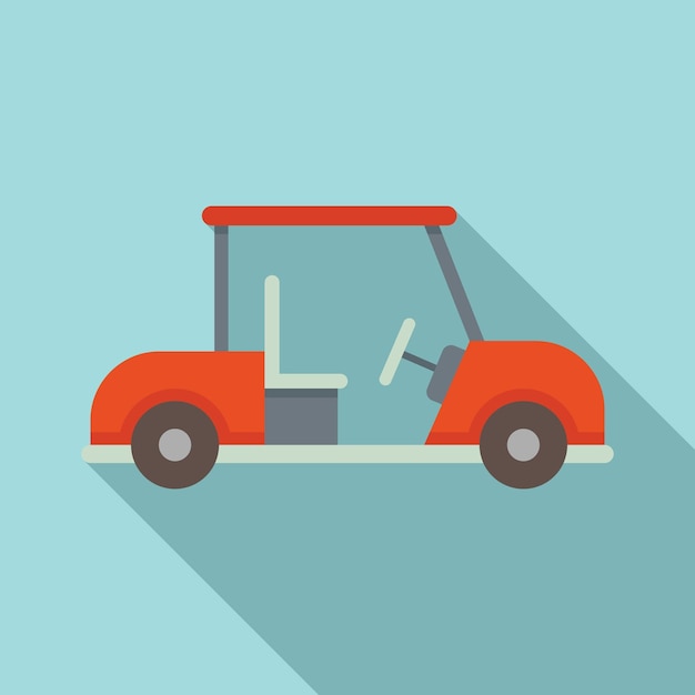 Icono de carro de golf Ilustración plana del icono de vector de carro de golf para diseño web
