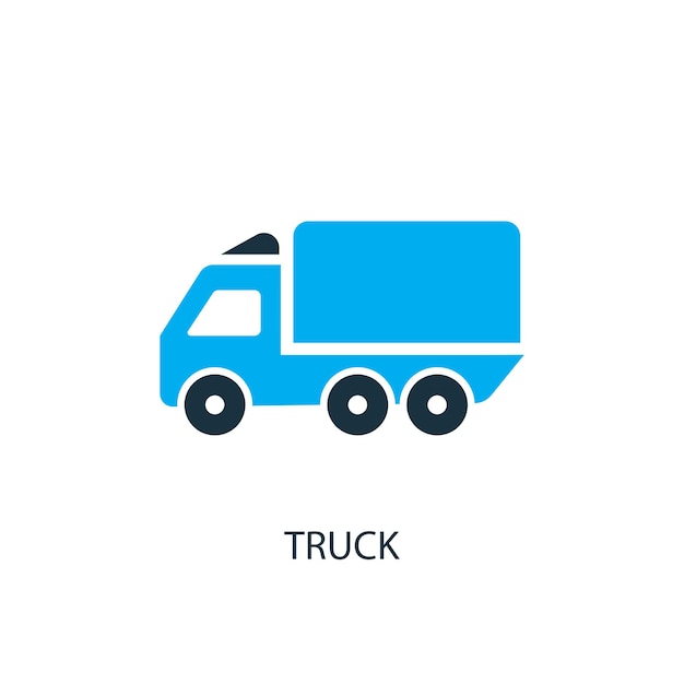 Icono de carro. Ilustración de elemento de logotipo. Diseño de símbolo de carro de colección de 2 colores. Concepto de camión simple. Se puede utilizar en la web y en dispositivos móviles.