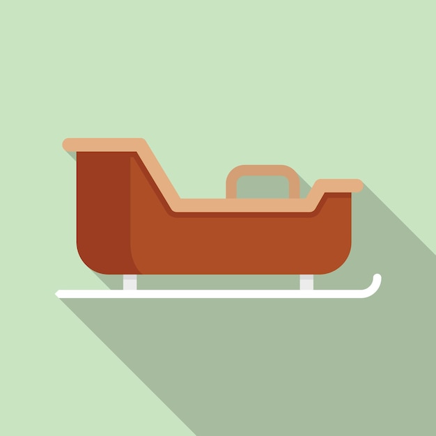 Icono de carro de trineo vector plano Trineo de Navidad Regalo de Claus