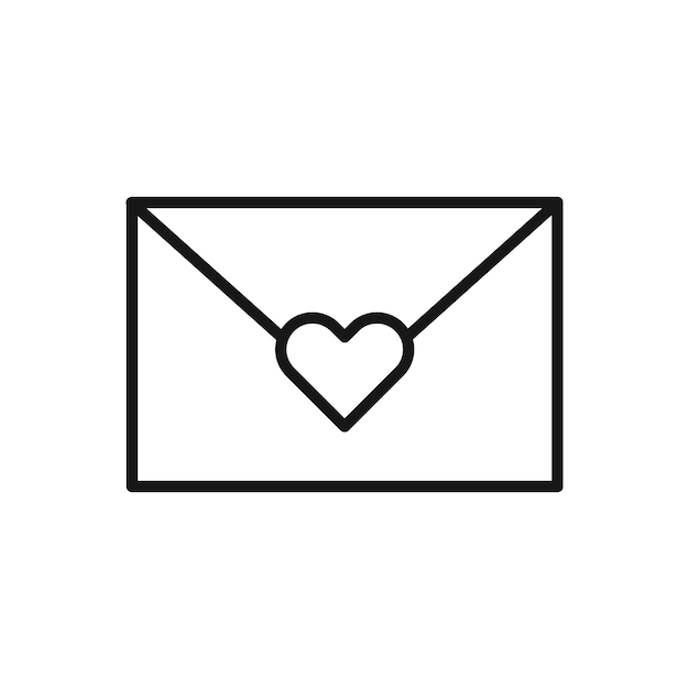 Icono de carta de amor editable Icono de arte de línea que se utiliza para la presentación Sitio web y aplicación