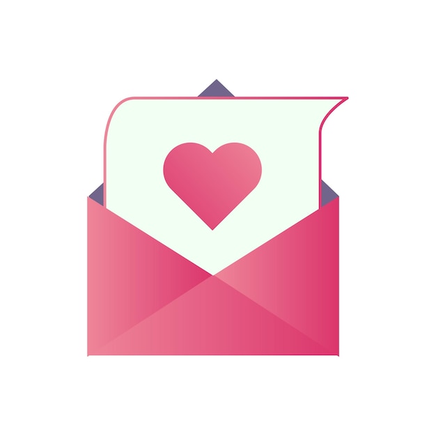 Icono de carta de amor romántico Símbolo de afecto y compromiso