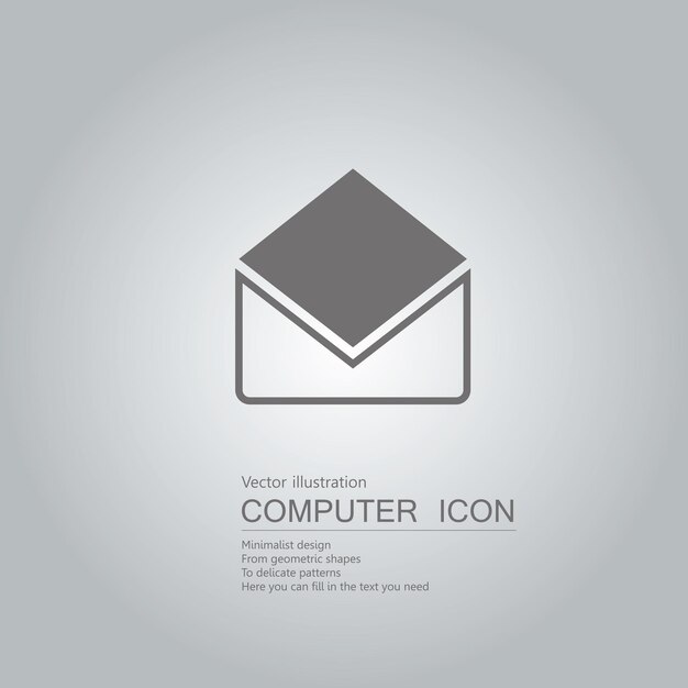 Icono de carta dibujada por vectores. Aislado sobre fondo gris.