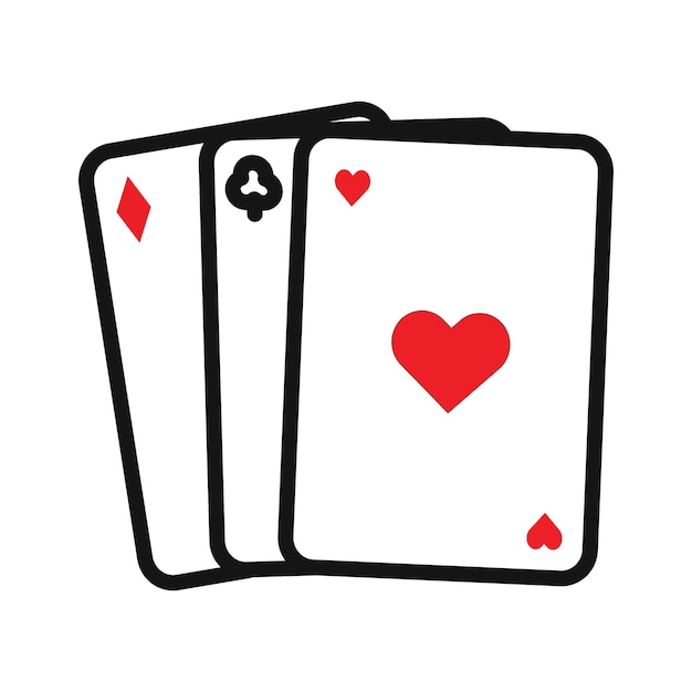 el icono de la carta de juego se marca en estilo relleno