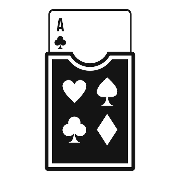 Icono de cartas de juego de casino Ilustración simple del icono de vector de cartas de juego de casino para diseño web aislado sobre fondo blanco