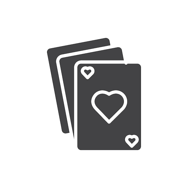 Ícono de cartas de juego Marca de símbolo en estilo llenado