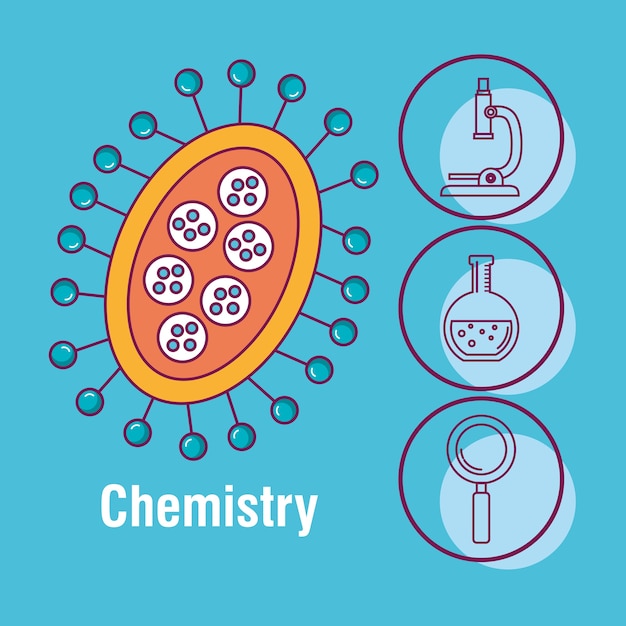 Icono de cartel de ciencia química