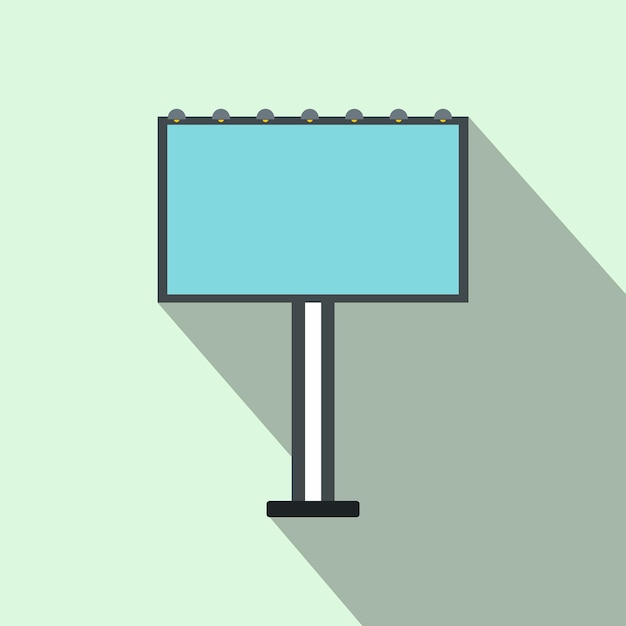 Icono de cartelera en blanco en estilo plano sobre un fondo azul claro