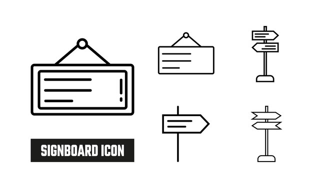 Icono de cartelera lineal Símbolo vectorial contorno negro Icono de kartelera