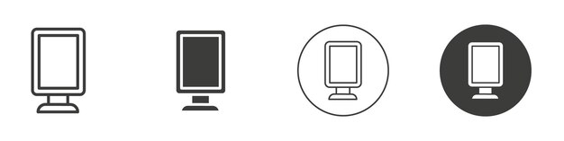 Icono de cartelera Logotipo vectorial de contorno sencillo