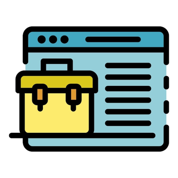 Icono de la cartera de ventanas de aplicaciones Contorno del icono vectorial de cartera de Ventanas de aplicaciones Color plano aislado