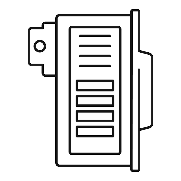 Icono de cartucho de color Icono de vector de cartucho de color de esquema para diseño web aislado sobre fondo blanco