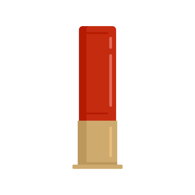 Icono de cartucho de rifle de caza Safari Ilustración plana del icono de vector de cartucho de rifle de caza Safari aislado sobre fondo blanco