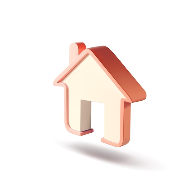 Icono de la casa 3D Icono estilizado de la casa de la casa para el diseño web hipoteca de protección de bienes raíces